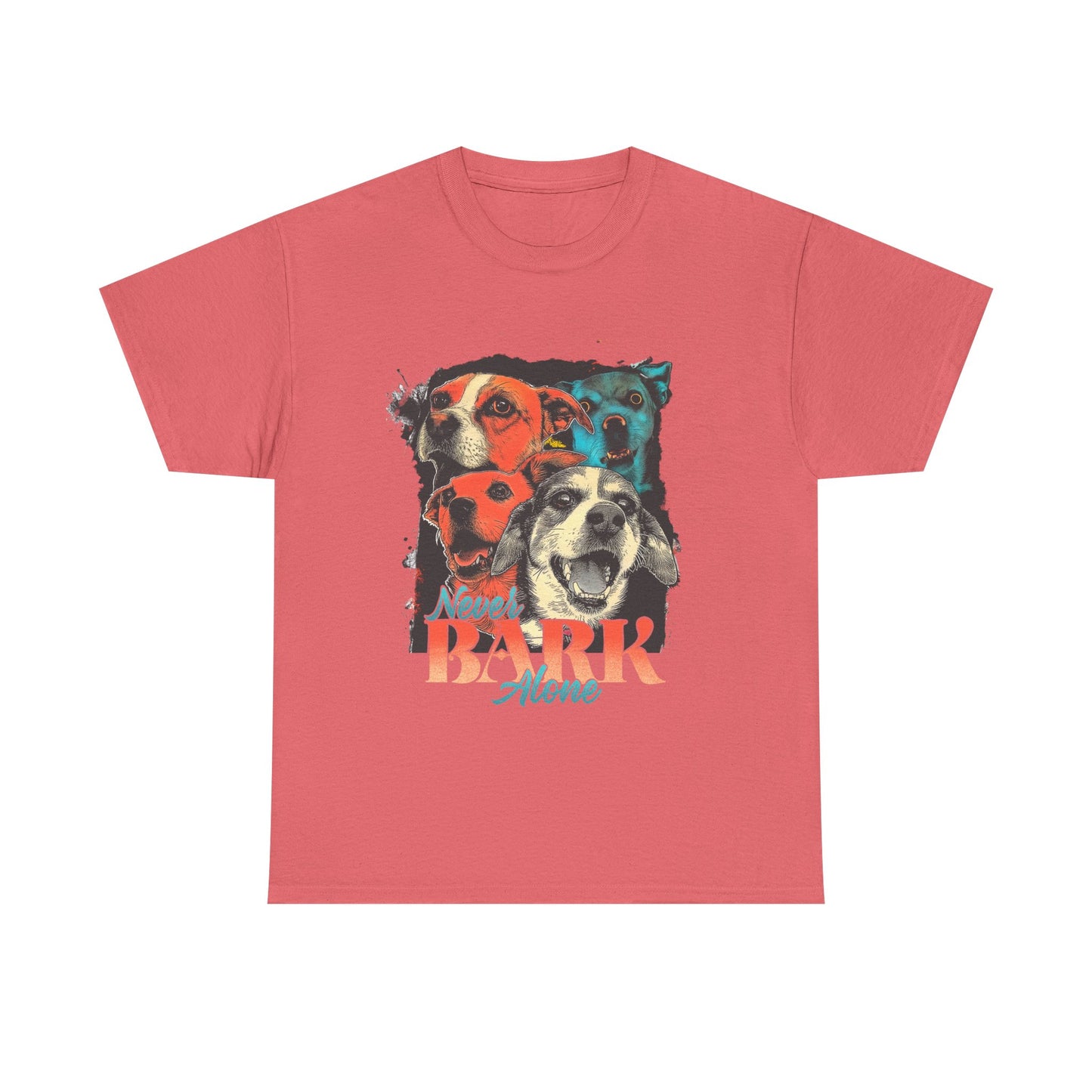 Dog Lover Tee - Never Bark Alone Unisex Heavy Cotton Tee