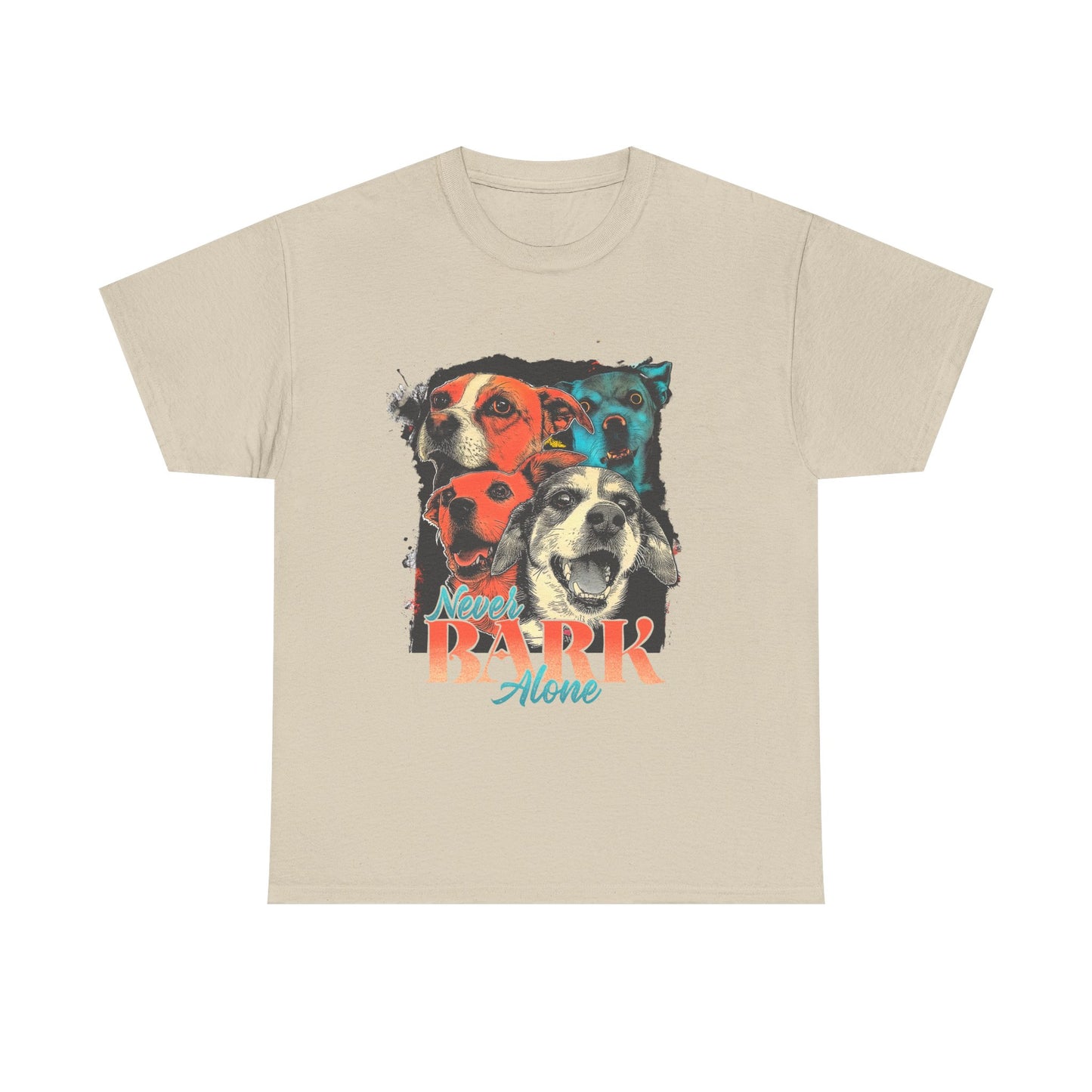 Dog Lover Tee - Never Bark Alone Unisex Heavy Cotton Tee