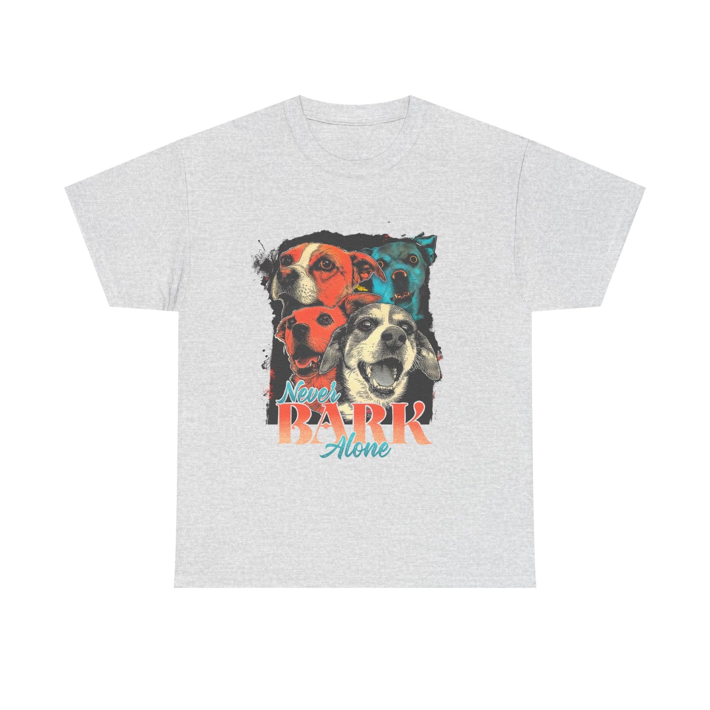Dog Lover Tee - Never Bark Alone Unisex Heavy Cotton Tee