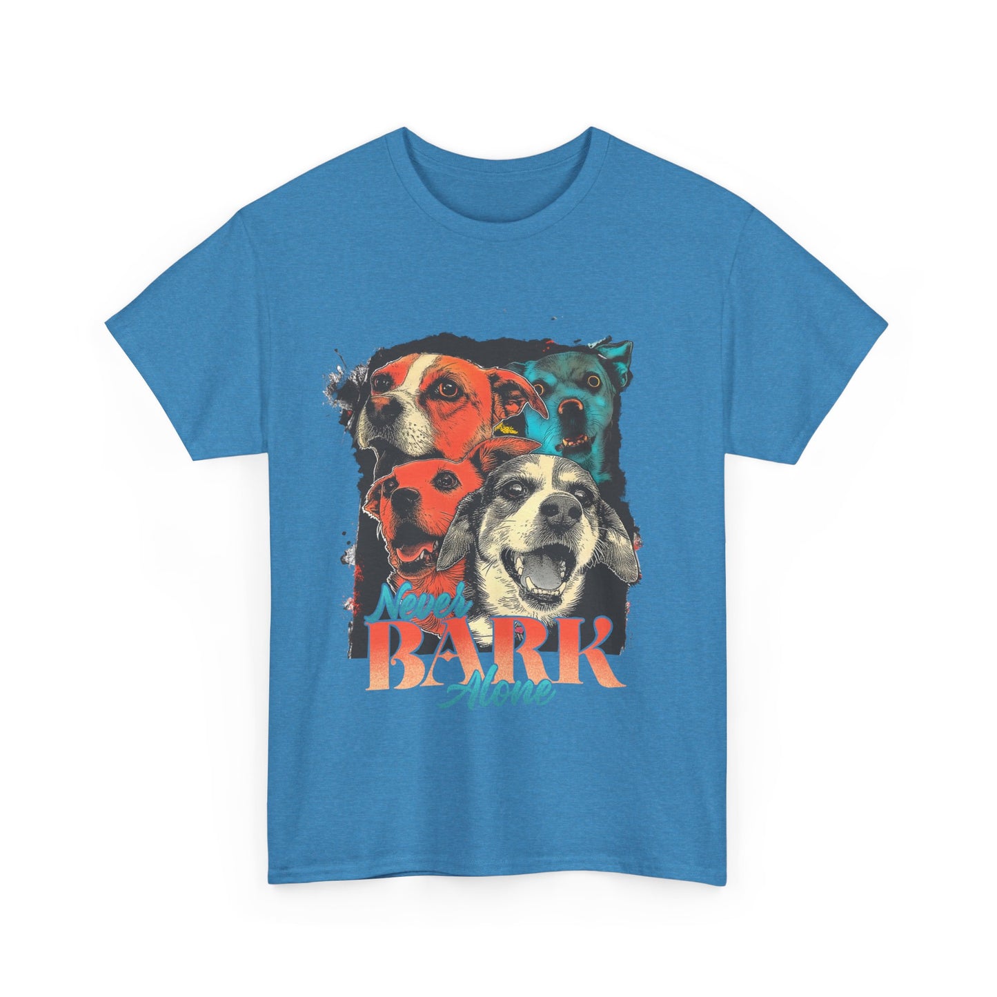 Dog Lover Tee - Never Bark Alone Unisex Heavy Cotton Tee