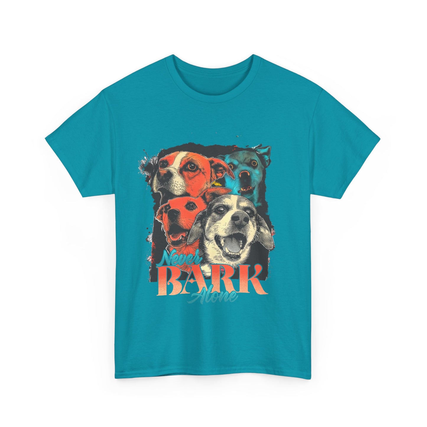 Dog Lover Tee - Never Bark Alone Unisex Heavy Cotton Tee