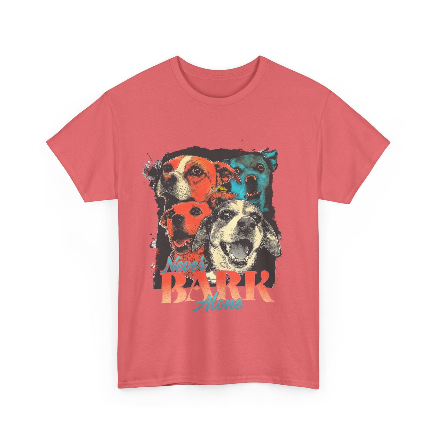 Dog Lover Tee - Never Bark Alone Unisex Heavy Cotton Tee