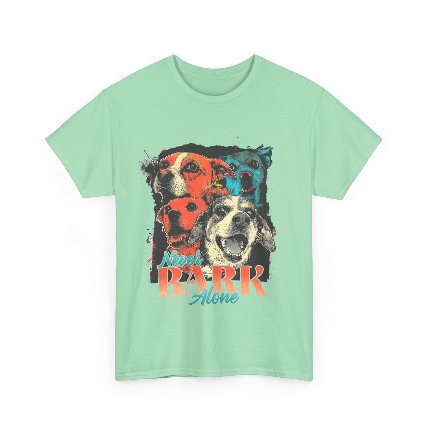 Dog Lover Tee - Never Bark Alone Unisex Heavy Cotton Tee