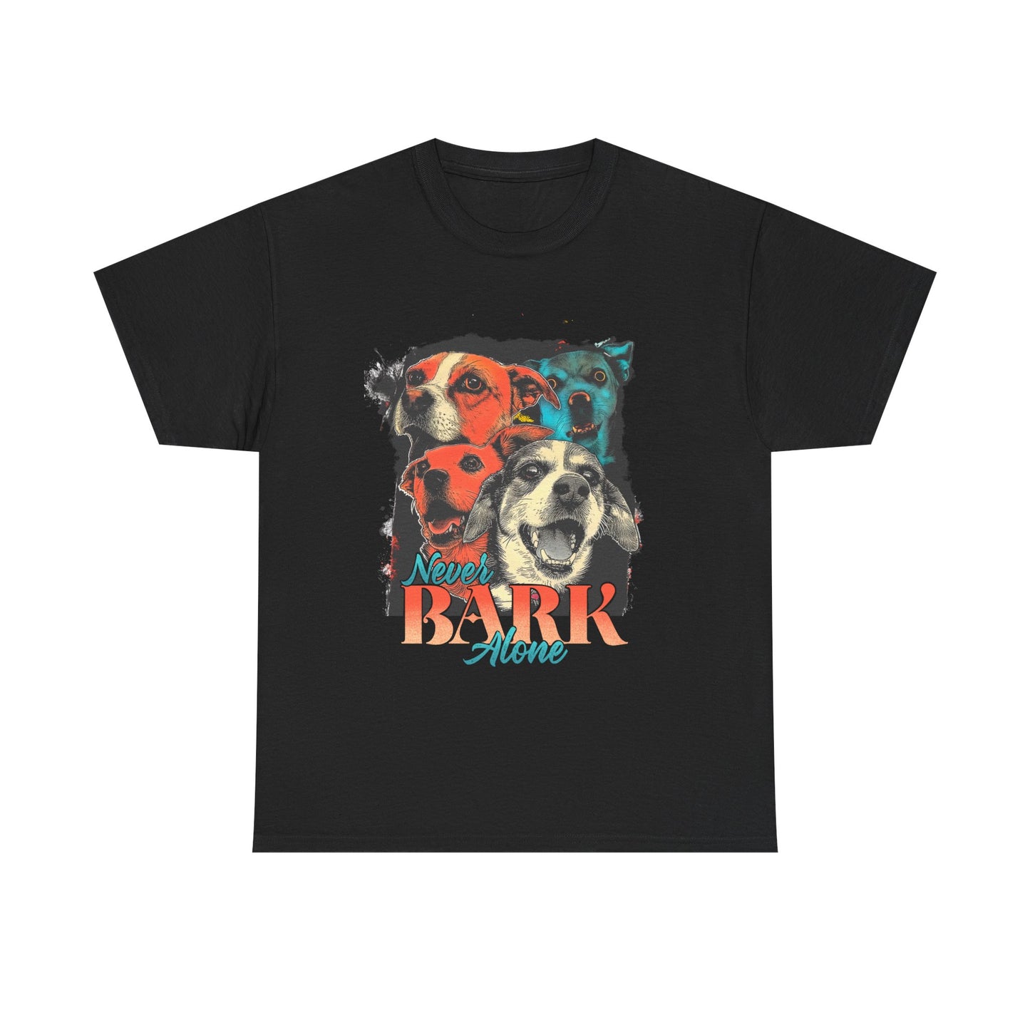 Dog Lover Tee - Never Bark Alone Unisex Heavy Cotton Tee