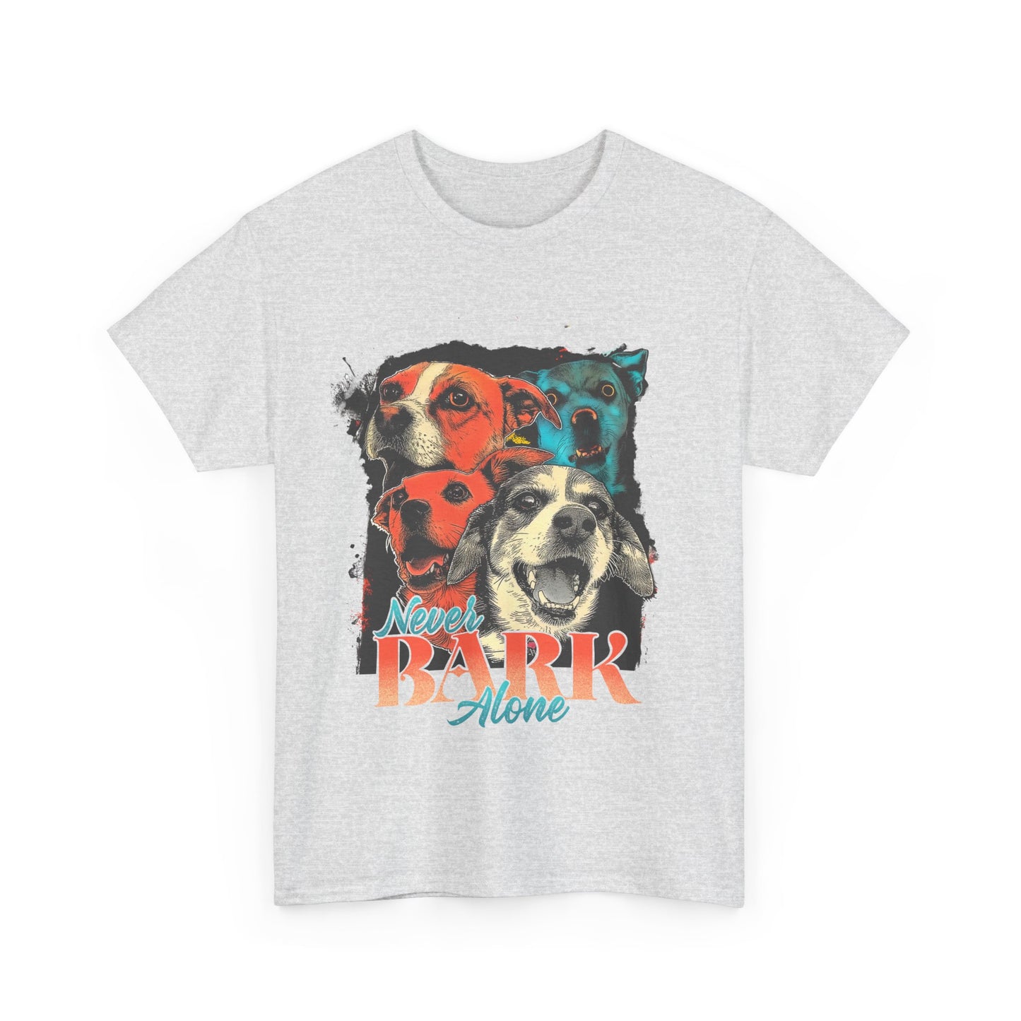 Dog Lover Tee - Never Bark Alone Unisex Heavy Cotton Tee