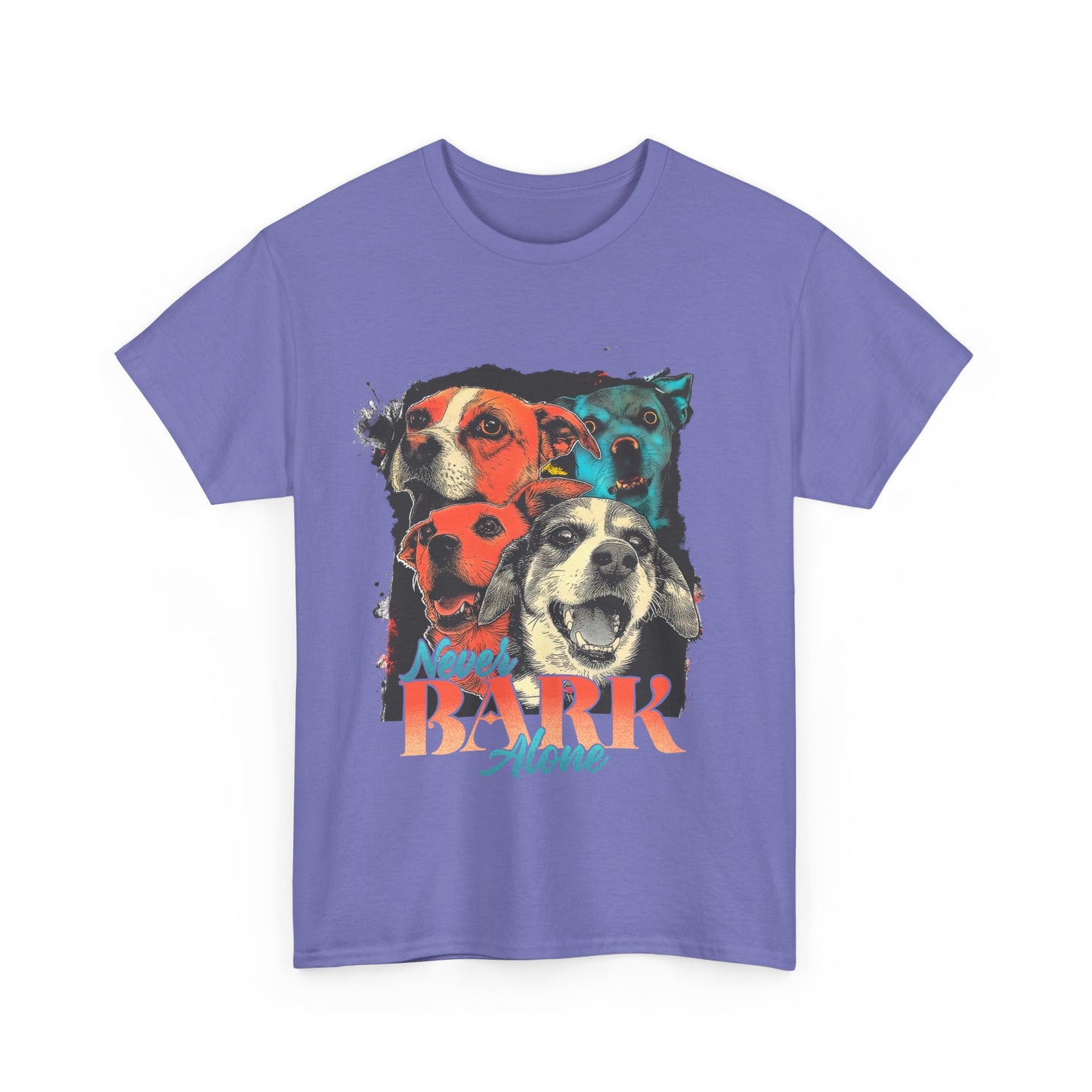 Dog Lover Tee - Never Bark Alone Unisex Heavy Cotton Tee