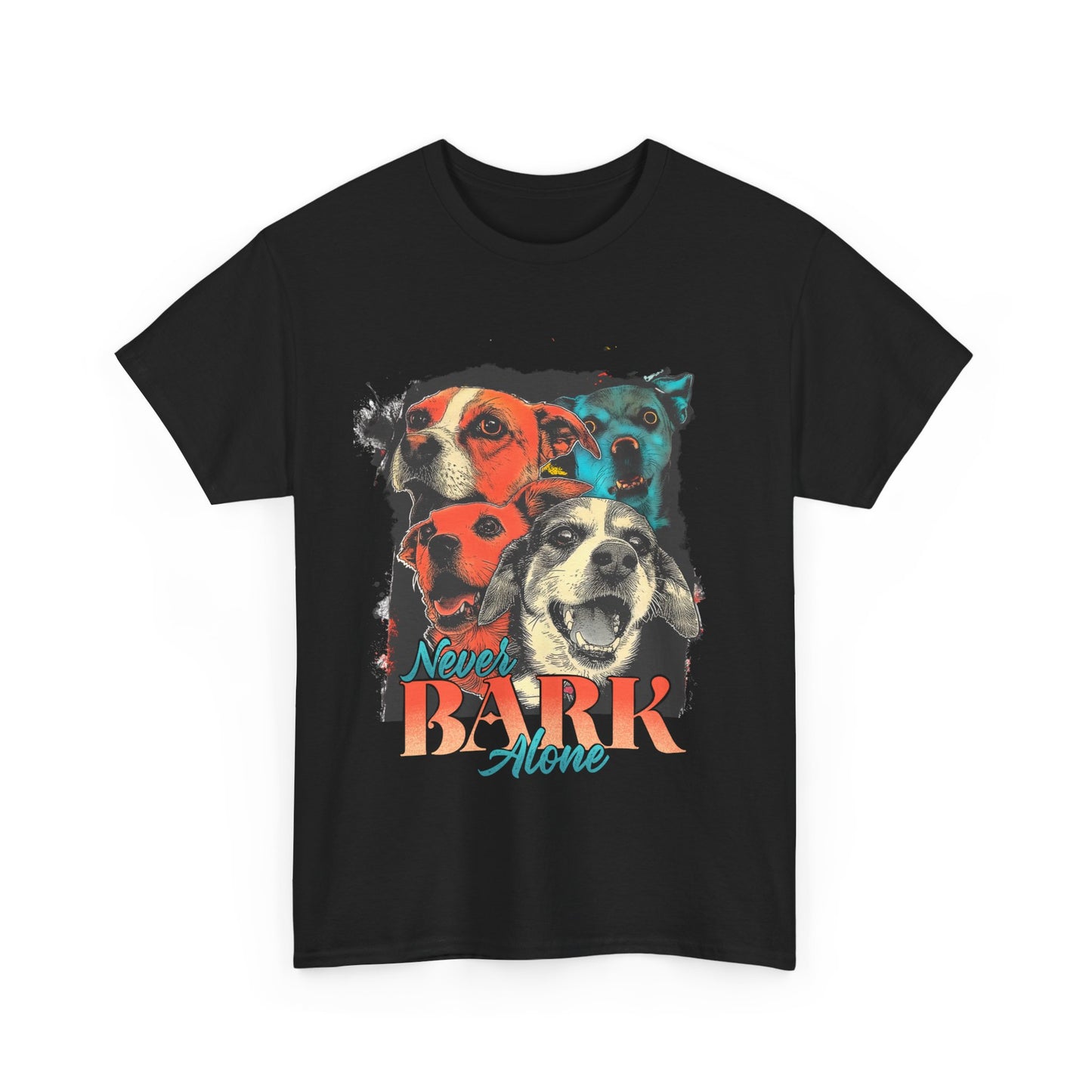 Dog Lover Tee - Never Bark Alone Unisex Heavy Cotton Tee