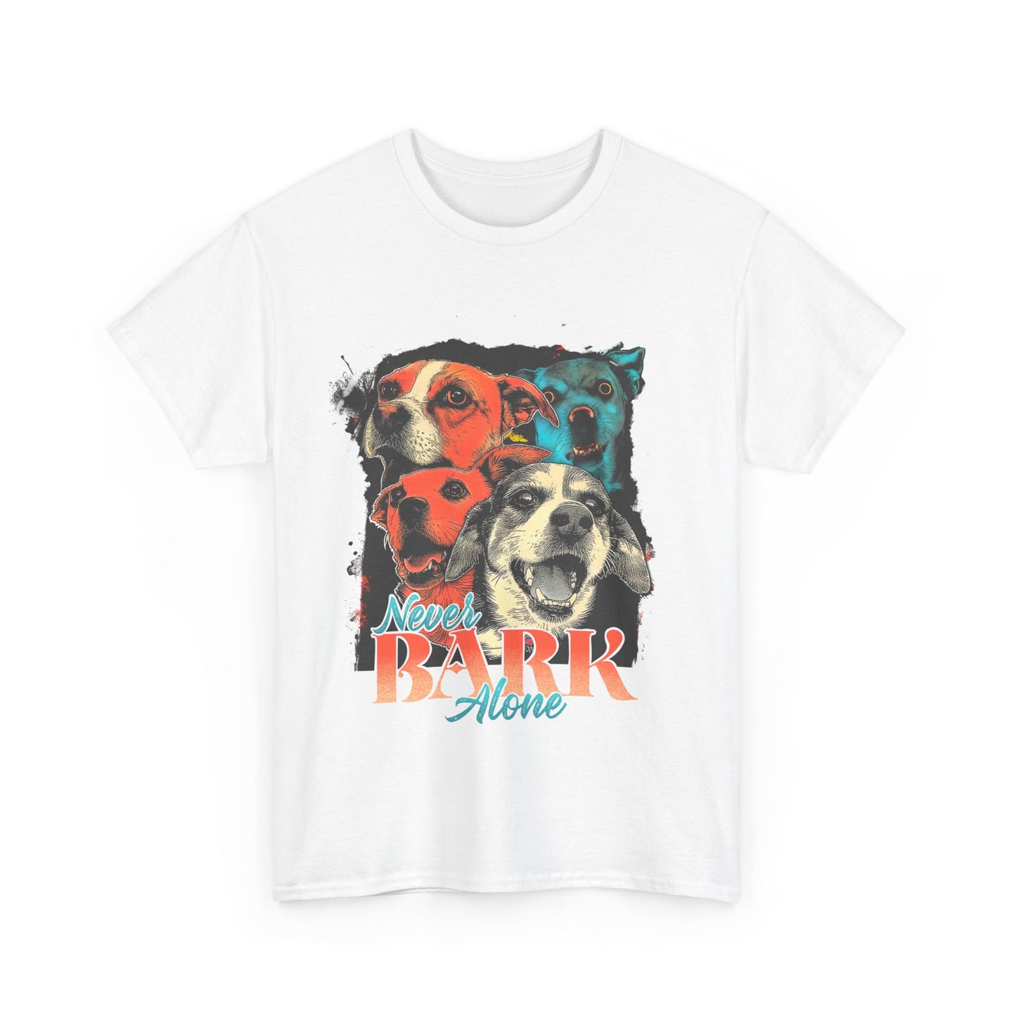 Dog Lover Tee - Never Bark Alone Unisex Heavy Cotton Tee