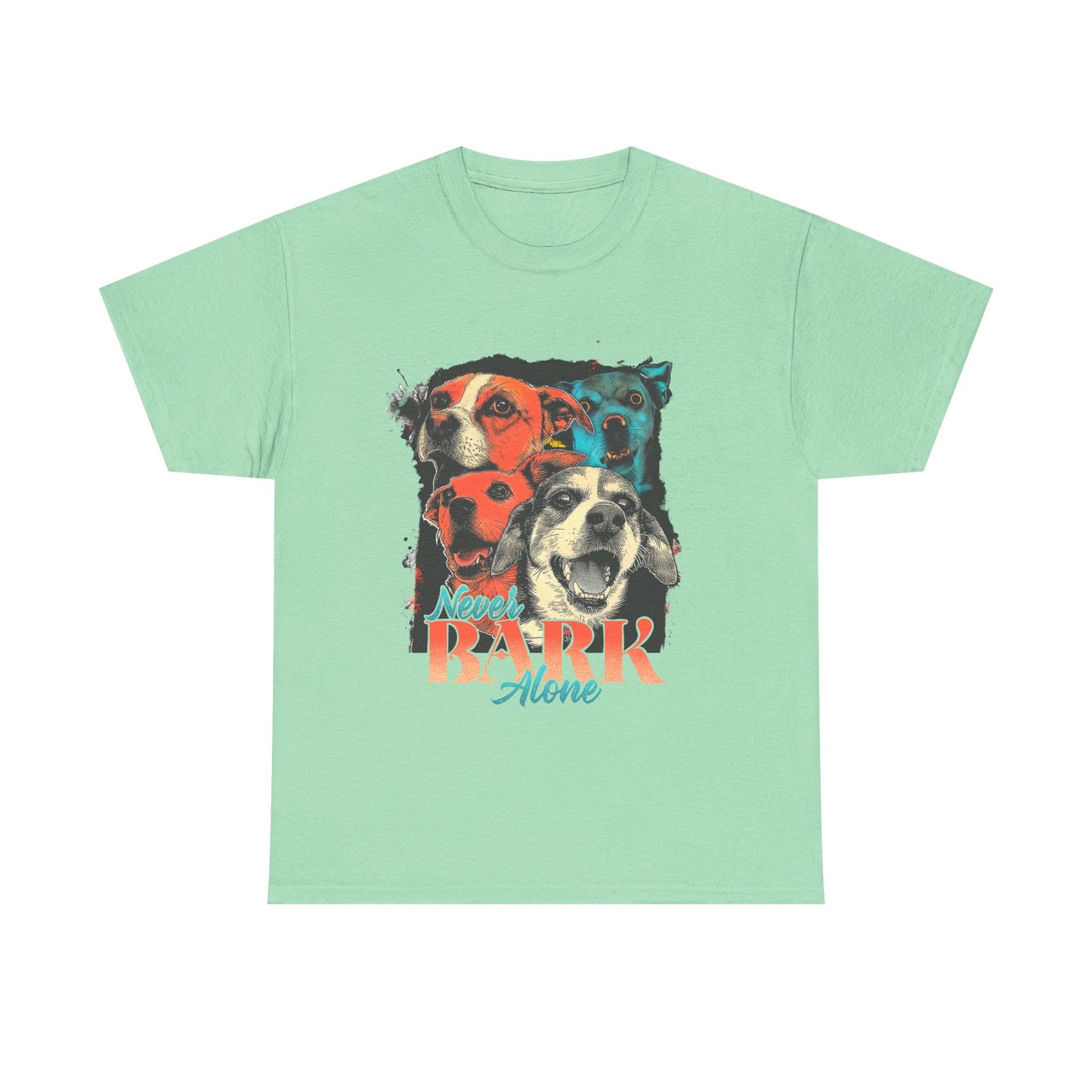 Dog Lover Tee - Never Bark Alone Unisex Heavy Cotton Tee