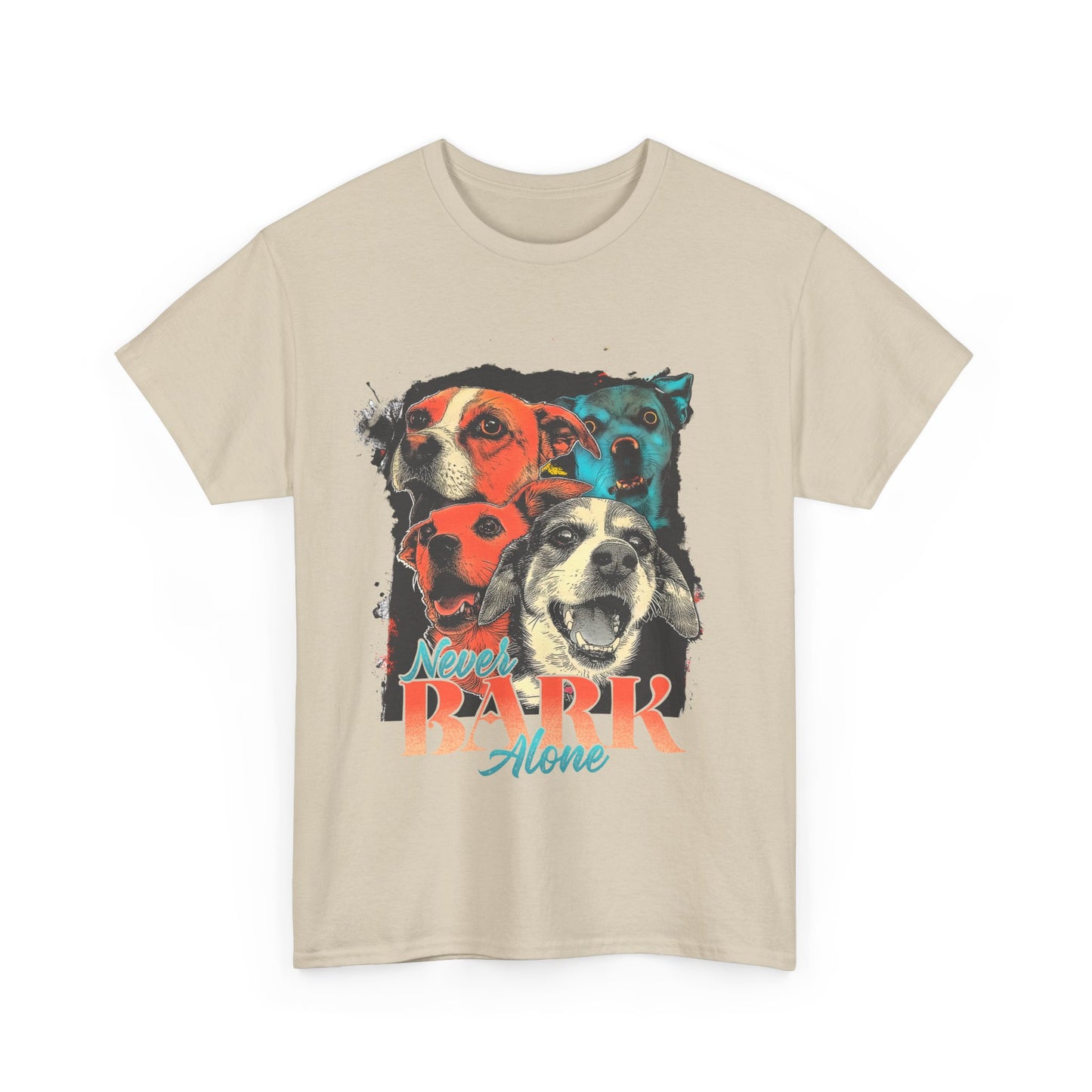 Dog Lover Tee - Never Bark Alone Unisex Heavy Cotton Tee