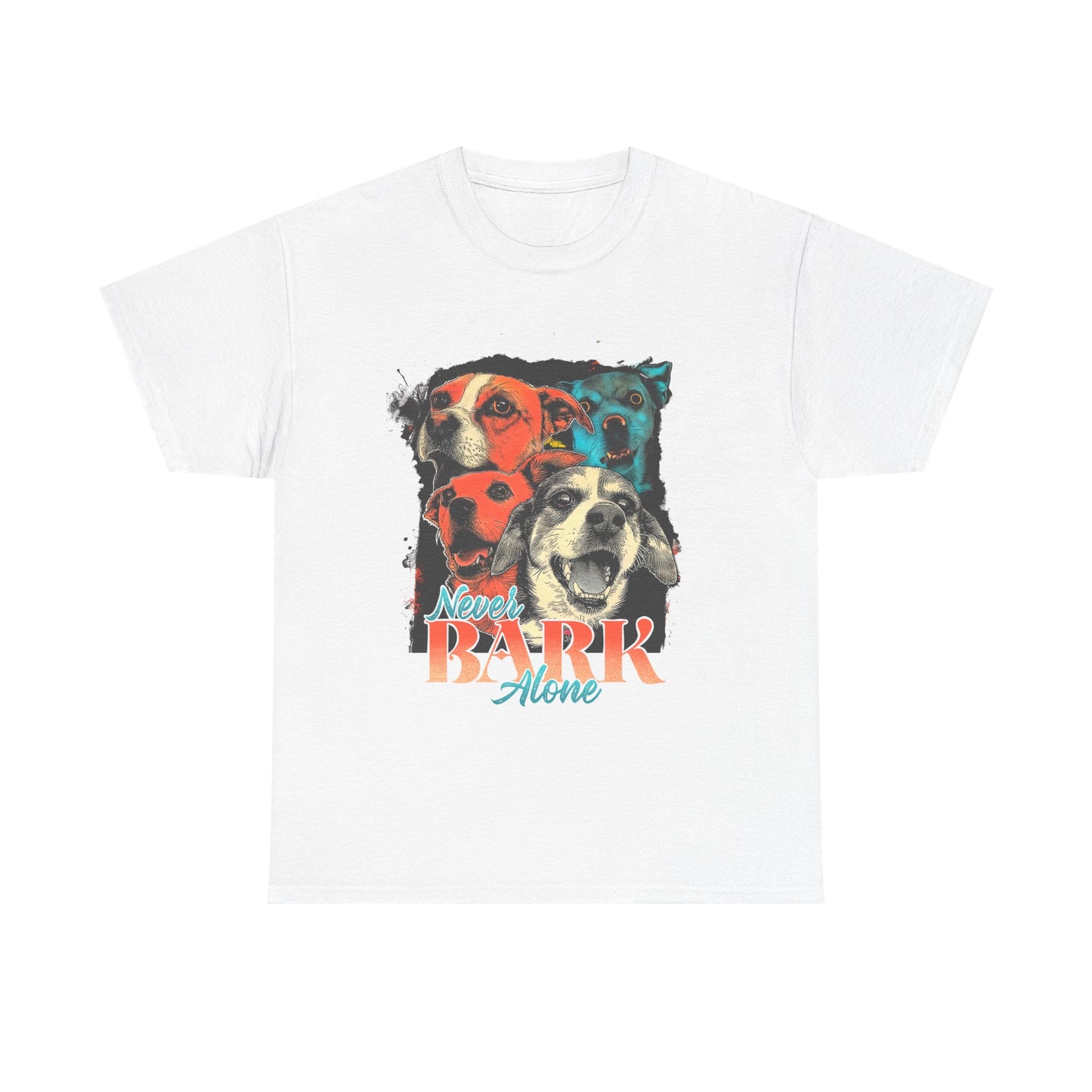 Dog Lover Tee - Never Bark Alone Unisex Heavy Cotton Tee